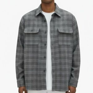 Classic Est 2001 Black & Gray Plaid Long Sleeve Button Front Flannel Shirt | 2XL